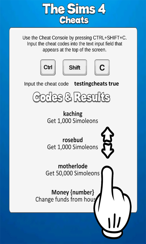 the sims freeplay cheats code